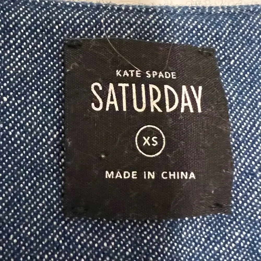 Kate Spade Saturday Suit Yourself Long Sleeve Blue Wool Blend Blazer Sz XS